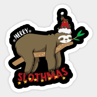 Merry Slothmas Christmas Pajama for Sloth Lovers Sticker